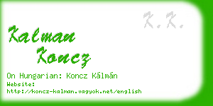 kalman koncz business card