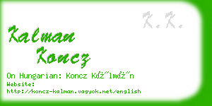 kalman koncz business card